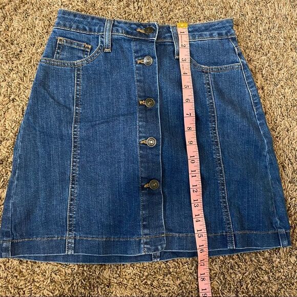 Just Black BUTTON-FRONT DENIM SKIRT - Picture 8 of 8